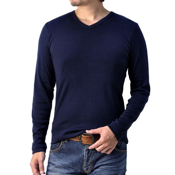 FLAG ON CREW Tシャツ メンズ 長袖 トップス Vネック カットソー