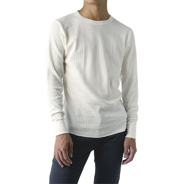 Hanes（ヘインズ） メンズ クルーネック サーマル 長袖Tシャツ 袖リブ