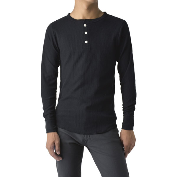 Hanes（ヘインズ） Tシャツ 長袖 メンズ ヘンリーネック サーマル 袖