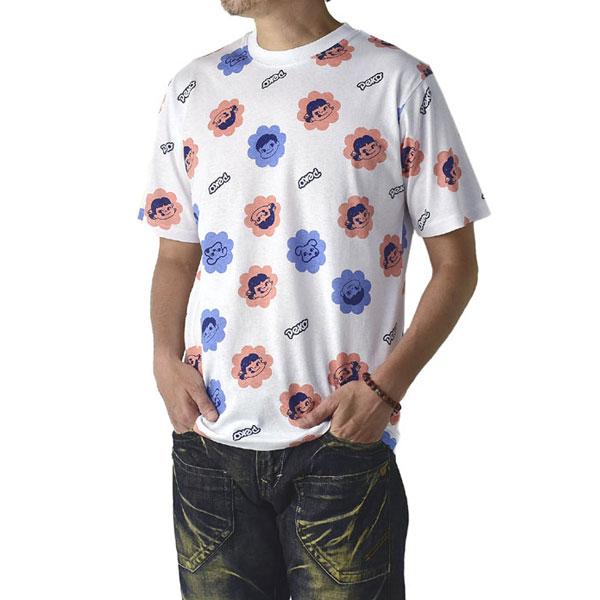 ペコちゃん Tシャツ メンズ プリントTシャツ 半袖 総柄 クルーネック カットソー R1G【パケ2】｜flagon｜02