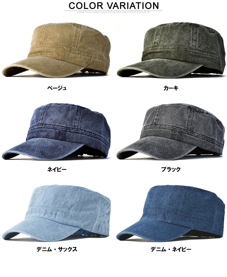 FLAG ON CREW ワークキャップ メンズ 帽子 ピグメント染め