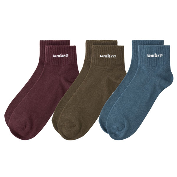 umbro（アンブロ） 靴下 ソックス メンズ ショートソックス 3足組 3P