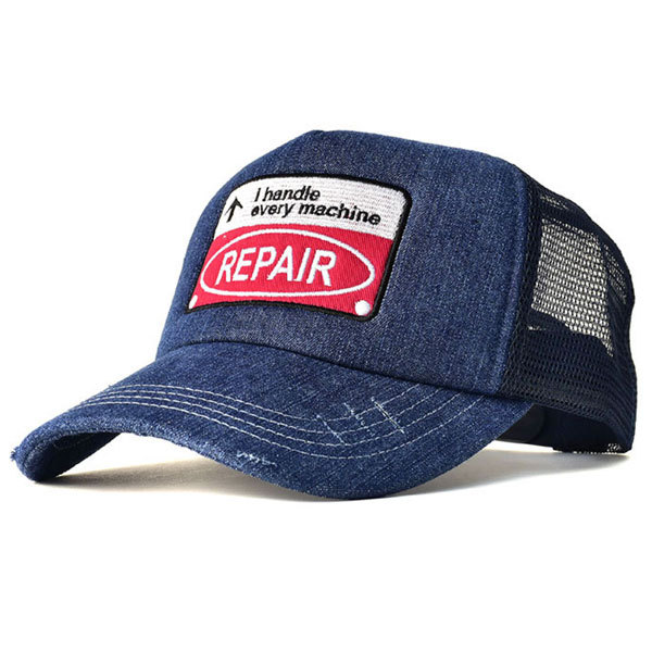 メッシュキャップ メンズ 帽子 CAP ワッペン ダメージ加工 サイズ調節