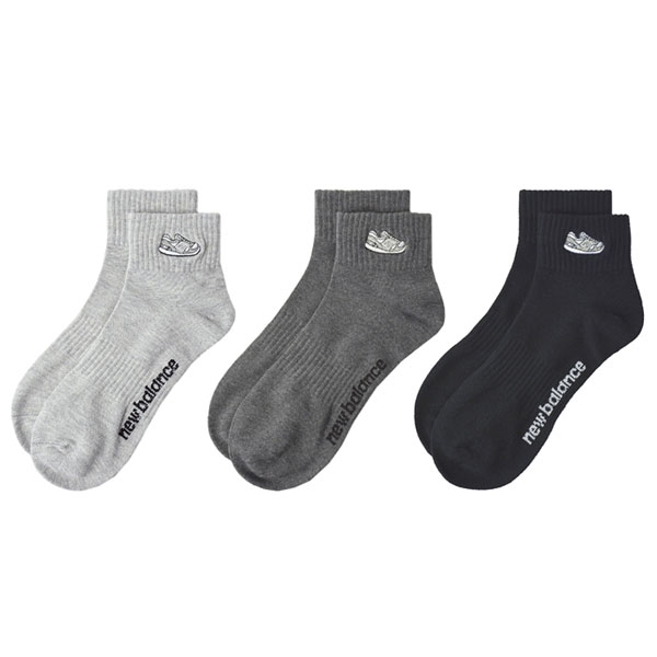 new balance 黒ショートソックス newbalance 靴下 23-25cm 3足 キッズ レディース ショート