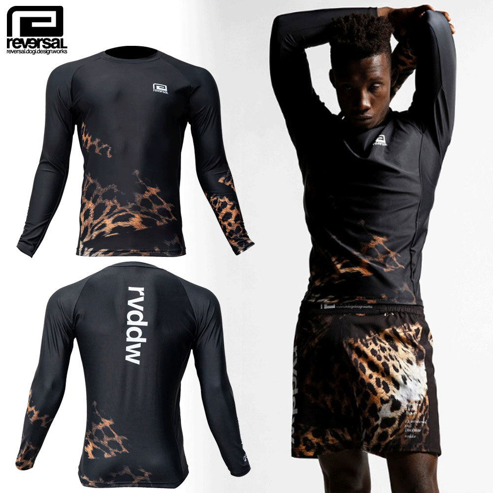 reversal/リバーサル ラッシュガード 長袖/LEOPARD LONG RASH GUARD rv23aw601｜格闘技 ジム フィットネス  トレーニング アクティブ サーフ : 231211003 : FLAGSHIP - 通販 - Yahoo!ショッピング