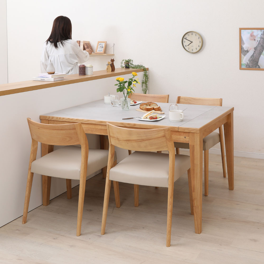 ダイニングテーブル メラミン天板 伸長式 伸縮式 130 150 160 180 伸長