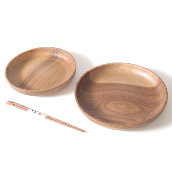 暖（オン） ディッシュプレート24cm/21cm＆箸 3点セット ウッドプレート 木製皿 丸形 モーニングプレート 食器 大皿 北欧 カフェ おしゃれ | ブランド登録なし | 04
