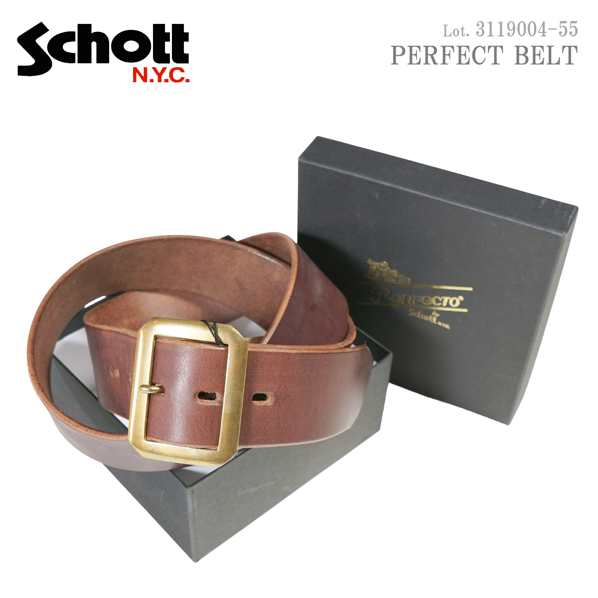 Schott N.Y.C（ショット） Schott 3119004-55 パーフェクト ベルト