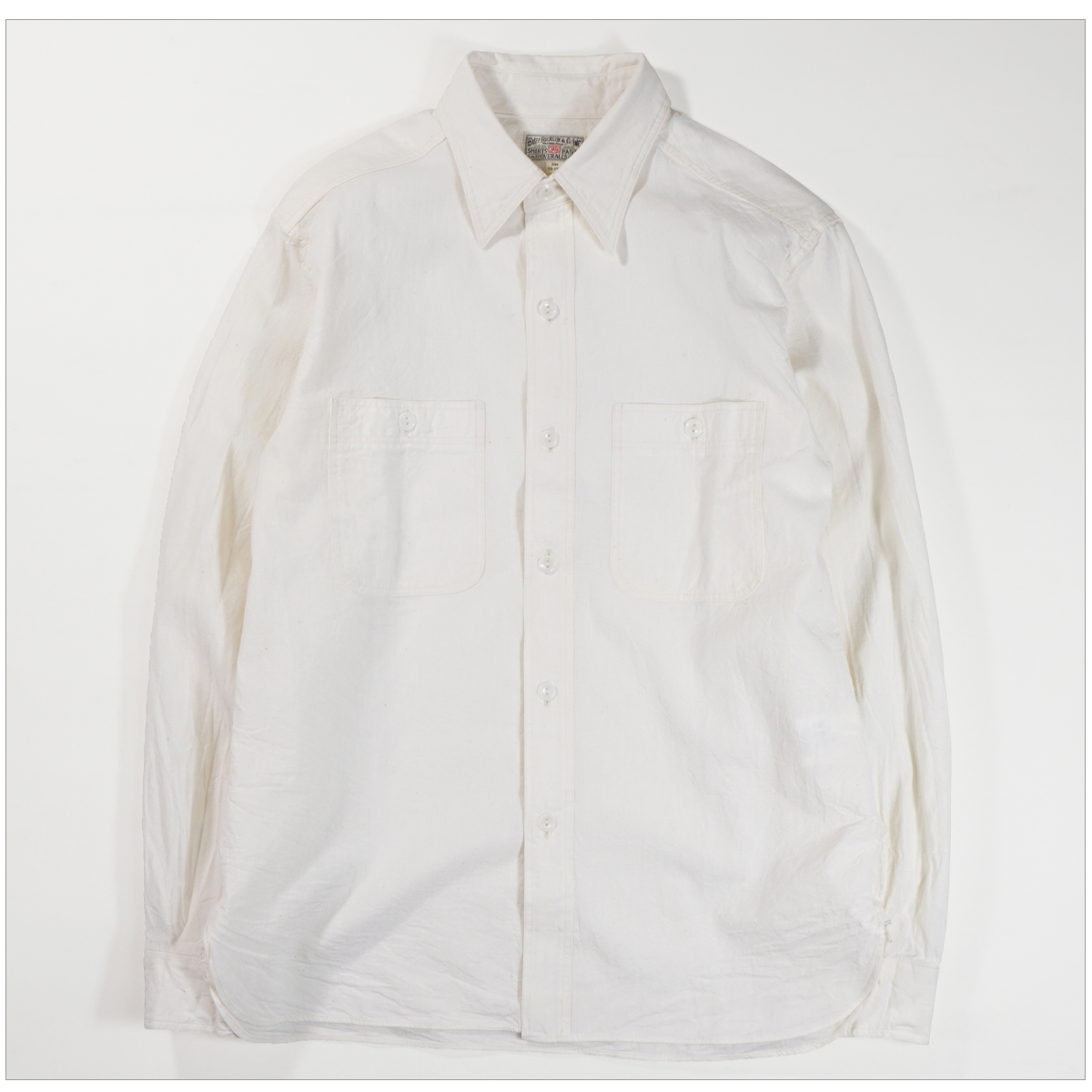 XL 未使用 25AW WHR SSZ BD SHIRT ホワイト BUZZ RICKSON'S バズリクソンズ BR25996 WHITE CHAMBRAY WORK SHIRT
