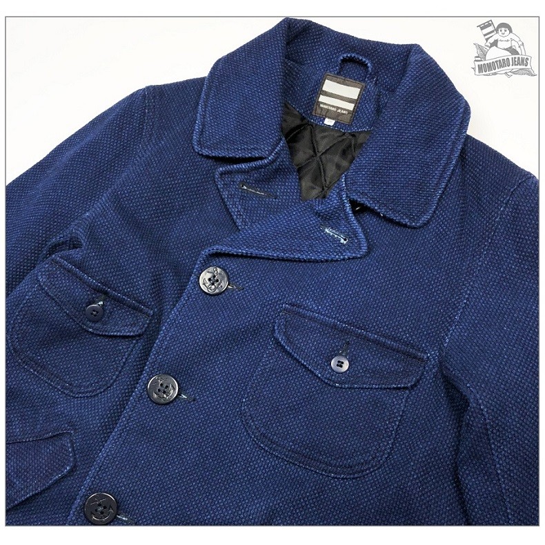 桃太郎ジーンズ 03-096 刺し子 ミリタリー ピーコート PEA COAT 撥水