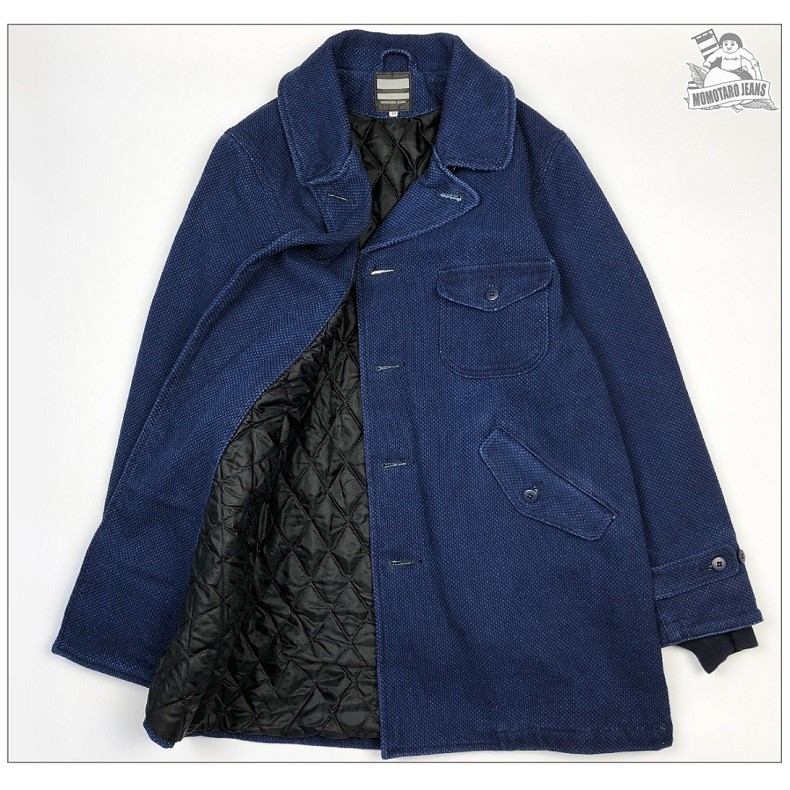 桃太郎ジーンズ 03-096 刺し子 ミリタリー ピーコート PEA COAT 撥水