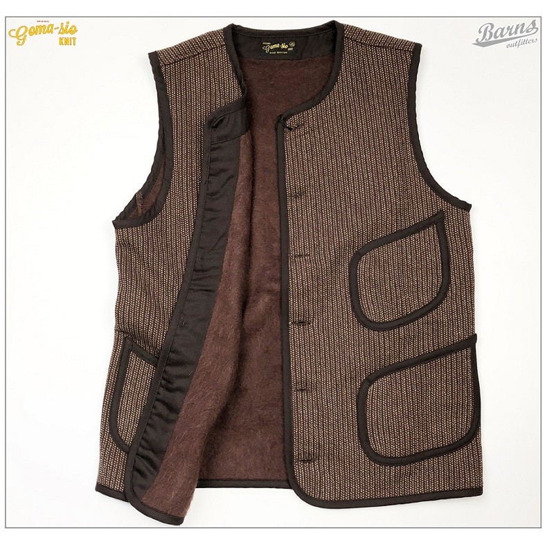 バーンズ BR-7282 ゴマ塩 ワークベスト ビーチクロス BARNS OUTFITTERS GOMA-SIO WORK VEST Lot.  BR-7282