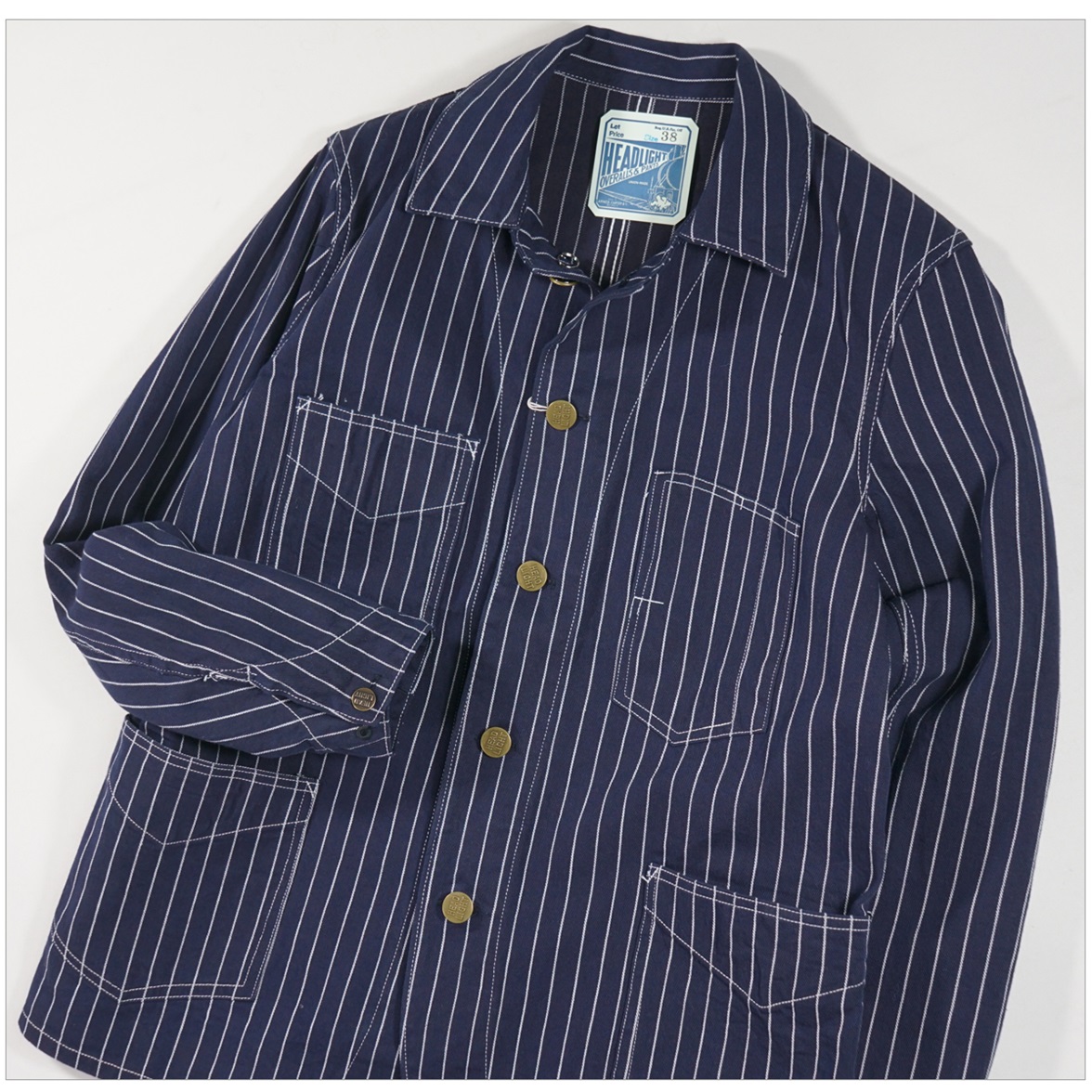 HEADLIGHT　WOVEN STRIPE DENIM WORK COAT HEADLIGHT-8oz.-SPECIAL-WOVEN-