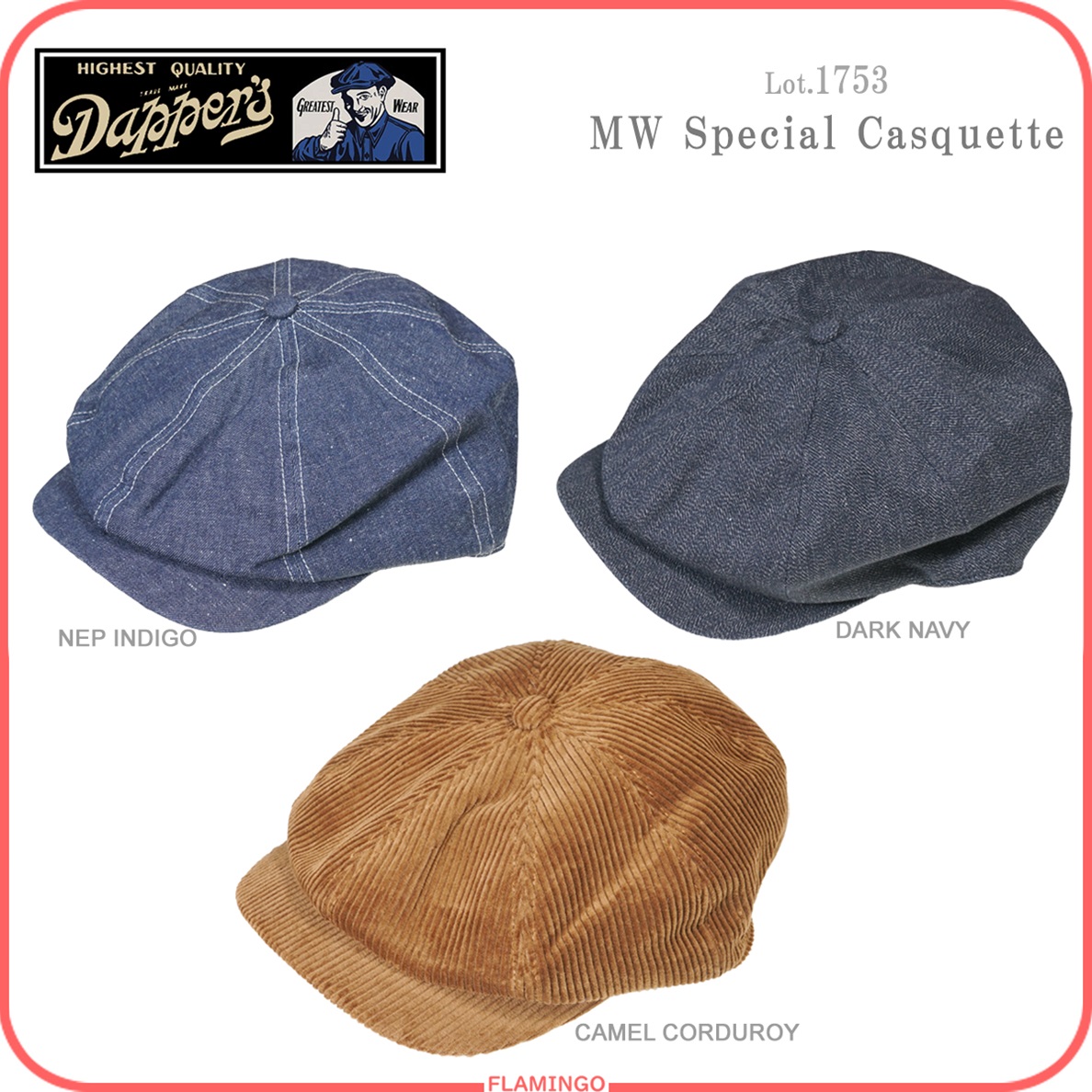 レア商品 DAPPER'S ダッパーズ キャスケット Dapper's（ダッパーズ)】MW Type GM Casquette With Small Top