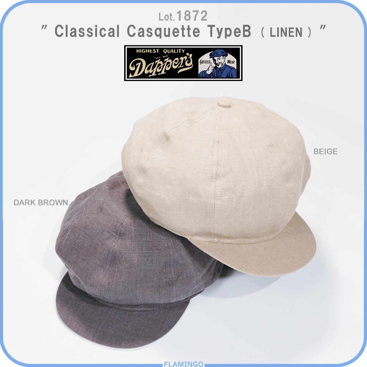 ダッパーズ Dapper's 1872 クラシカル キャスケット TypeB LINEN