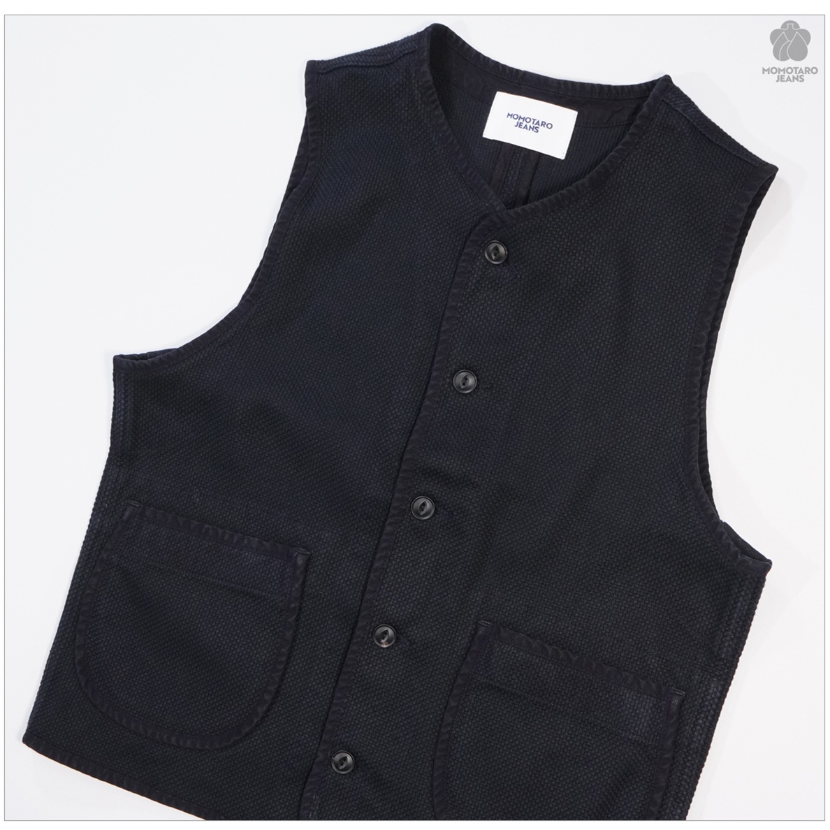 桃太郎ジーンズ　ベスト　40 デニムジャケット 桃太郎ジーンズ（MOMOTARO JEANS） MOMOTARO JEANS MMVE6000 刺子