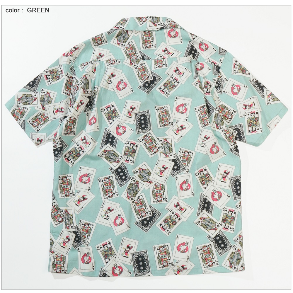 桃太郎ジーンズ　トランプデザイン　アロハシャツ　サイズM 桃太郎ジーンズ（MOMOTARO JEANS） MSS1010M31 