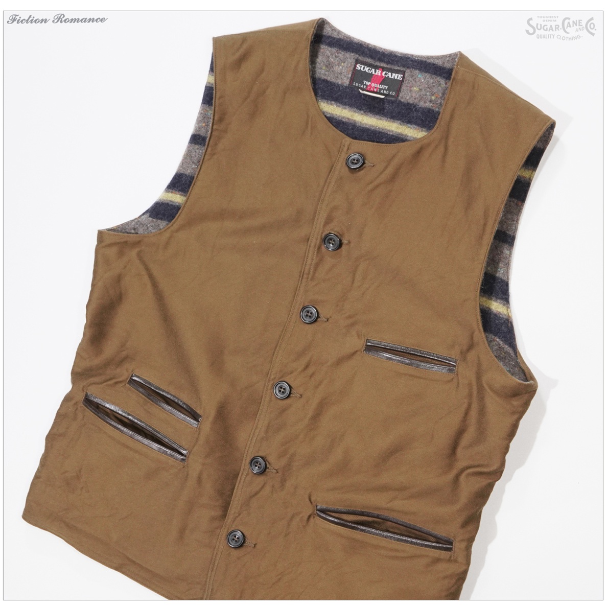 シュガーケーン　ベスト フィクションロマンス　Mサイズ 38 SUGAR CANE シュガーケーン SC15832 フィクションロマンス 9.5oz