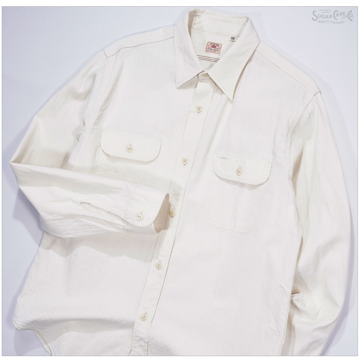 シュガーケーン 長袖 シャンブレーワークシャツ SUGAR CANE SUGAR CANE シュガーケーン SC27851 ホワイトシャンブレー 長袖 ワーク