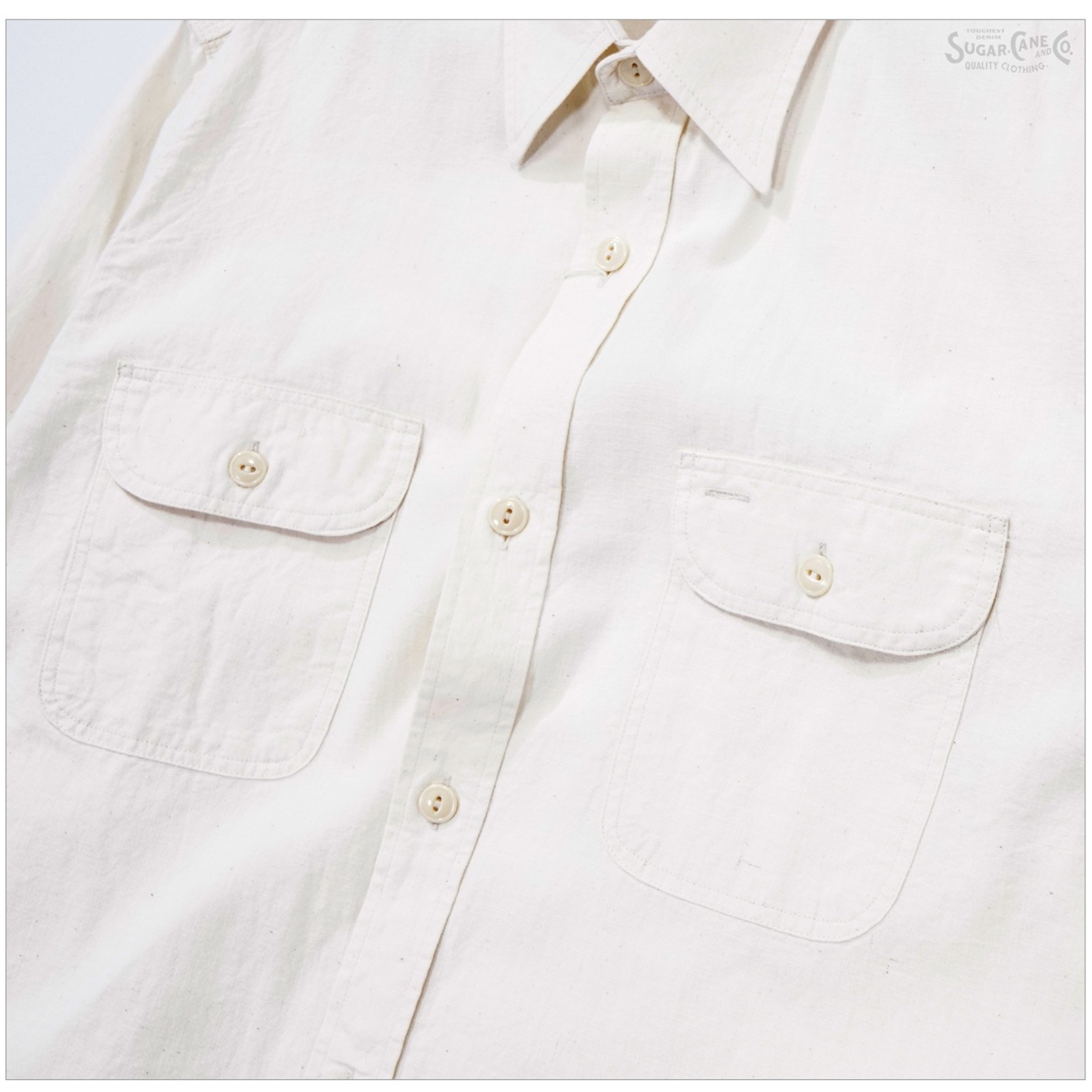 シュガーケーン ホワイト シャンブレー ワークシャツ SC27851 サイズM SUGAR CANE シュガーケーン SC27851 ホワイトシャンブレー 長袖 ワーク