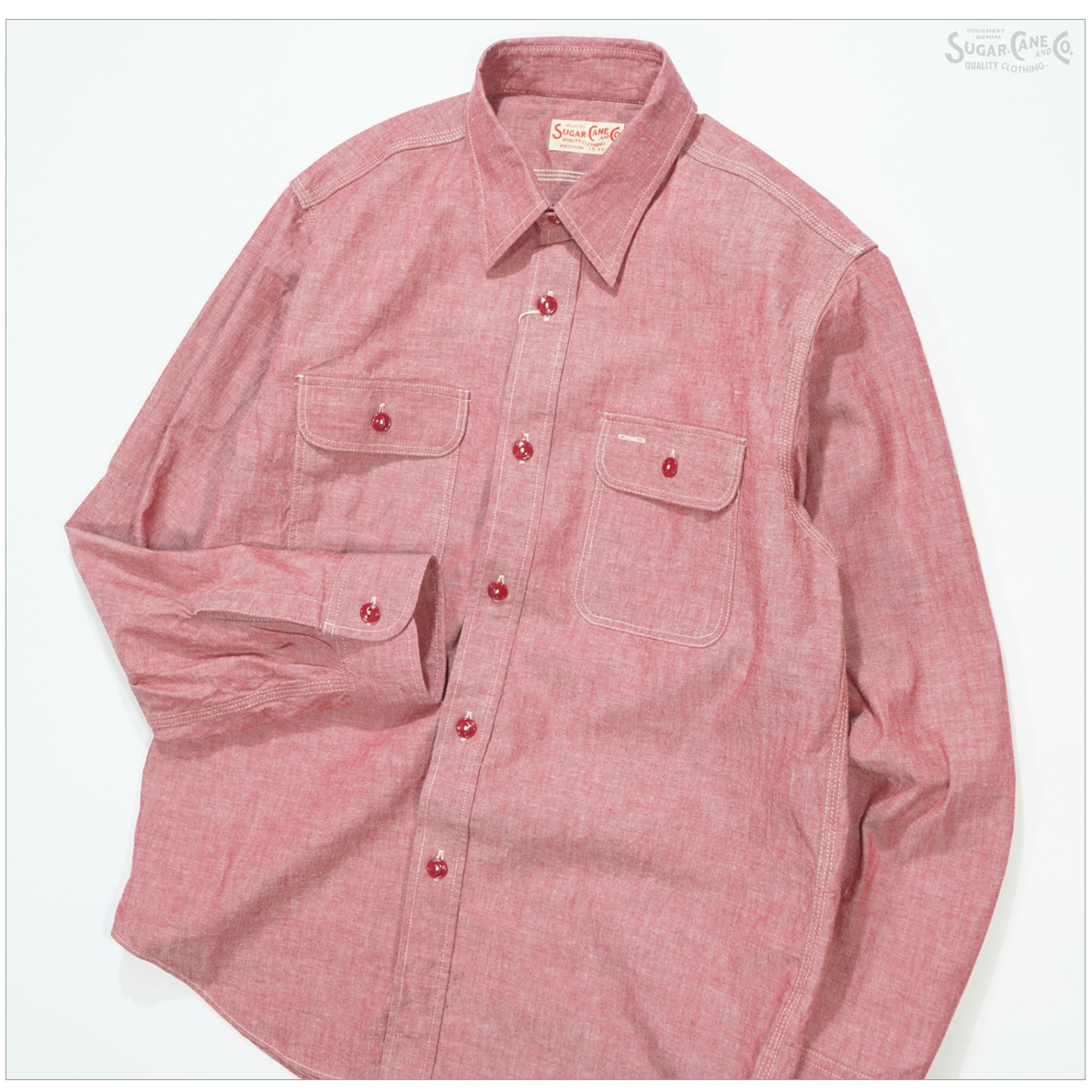 SUGAR CANE シュガーケーン SC29682 レッドシャンブレー 長袖 ワーク