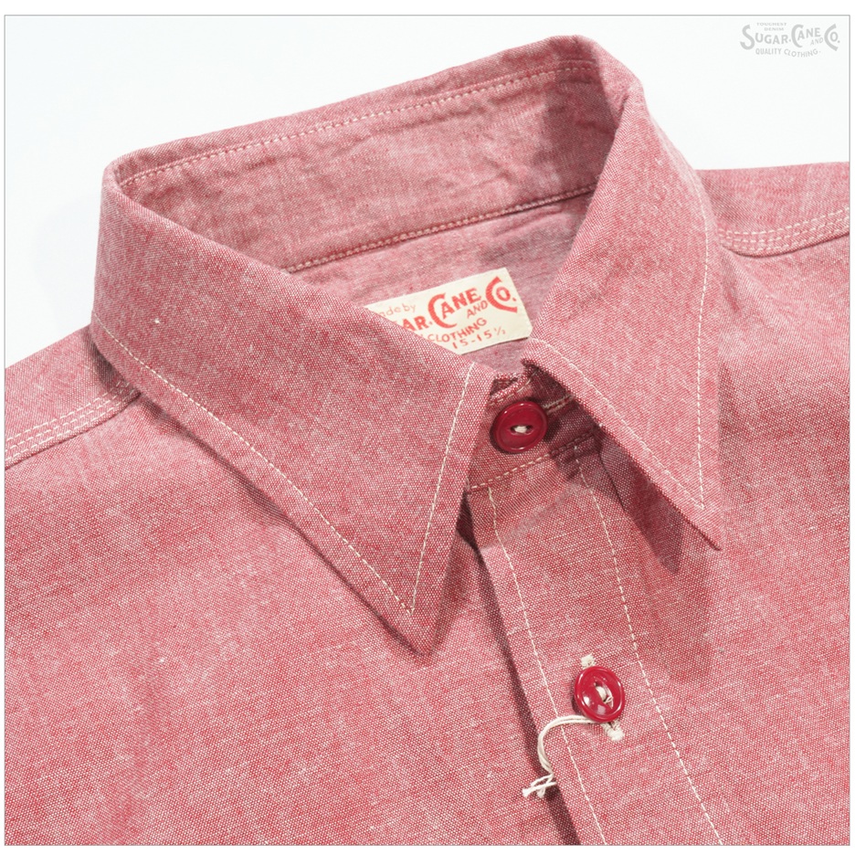 SUGAR CANE シュガーケーン SC29682 レッドシャンブレー 長袖 ワーク SUGAR CANE シュガーケーン SC29682 レッドシャンブレー 長袖 ワーク