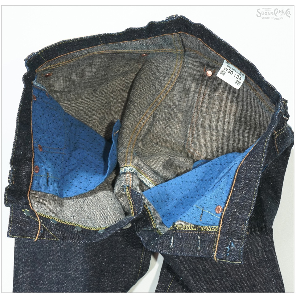 SUGAR CANE シュガーケーン SC40301 砂糖黍製 14oz. 琉球藍混左綾