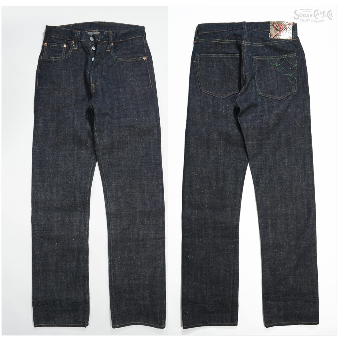 SUGAR CANE シュガーケーン SC40301 砂糖黍製 14oz. 琉球藍混左綾