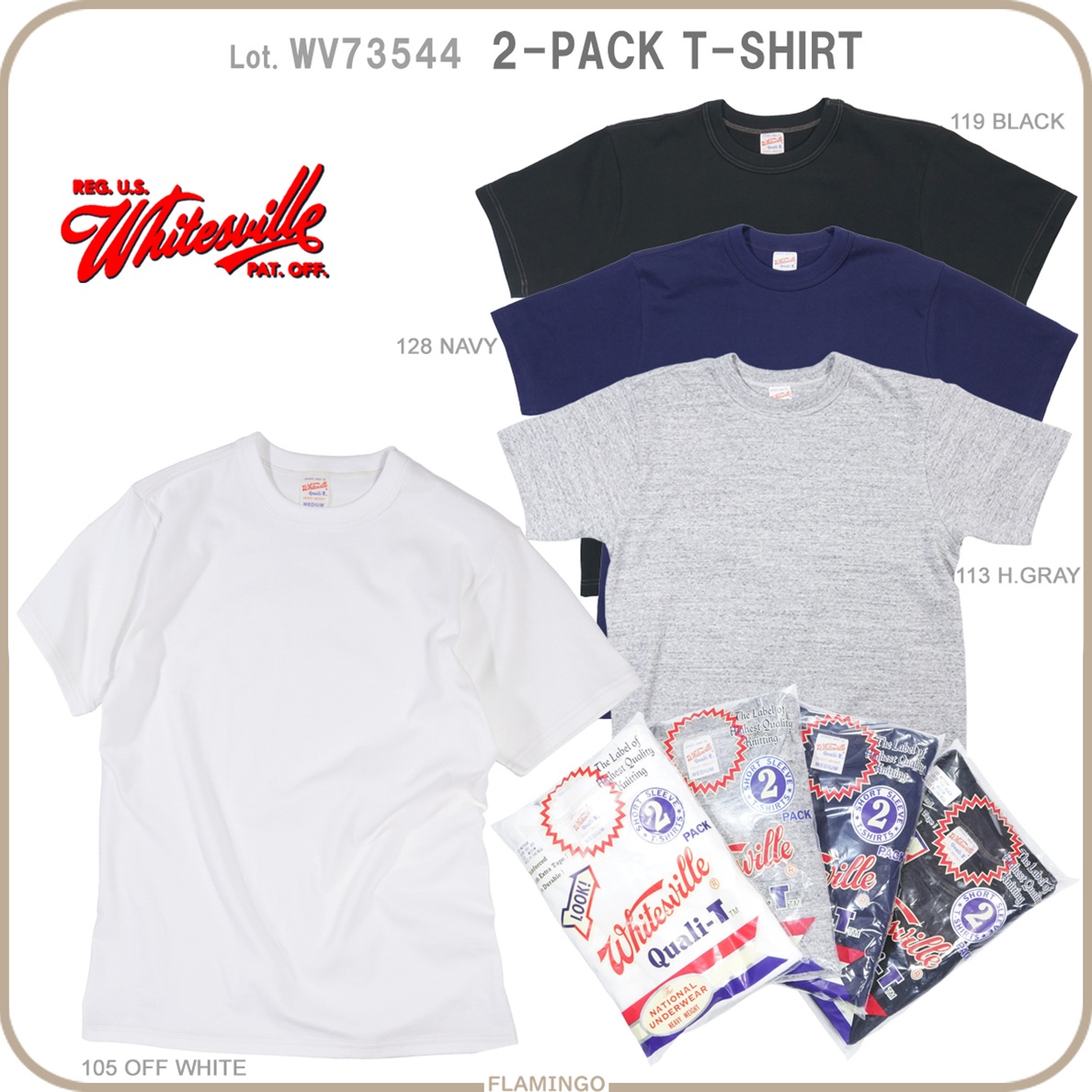 WHITESVILLE ホワイツビル Whitesville WV73544 2PACK Tシャツ