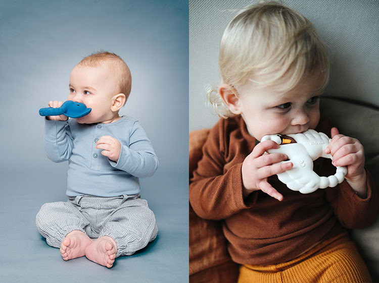 Amazon | Natruba Teether & Bath toy set (Ocean) ナチュルバ