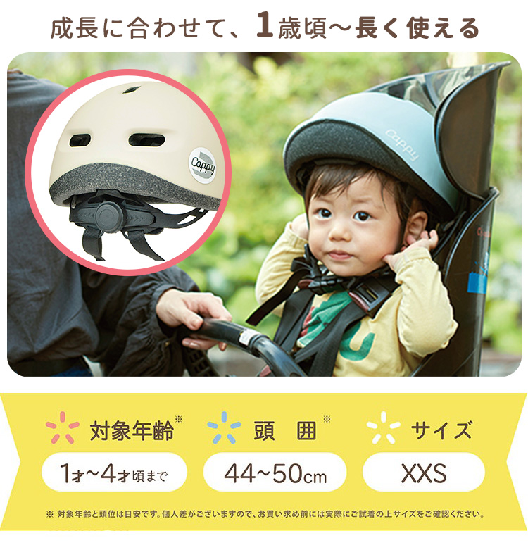 2024年リニューアル キャッピープチ Cappy Petit 自転車 ヘルメット 子供用 XXS 頭囲45〜50cm ダイヤル調整タイプ IDES  アイデス 送料無料 ポイント2倍