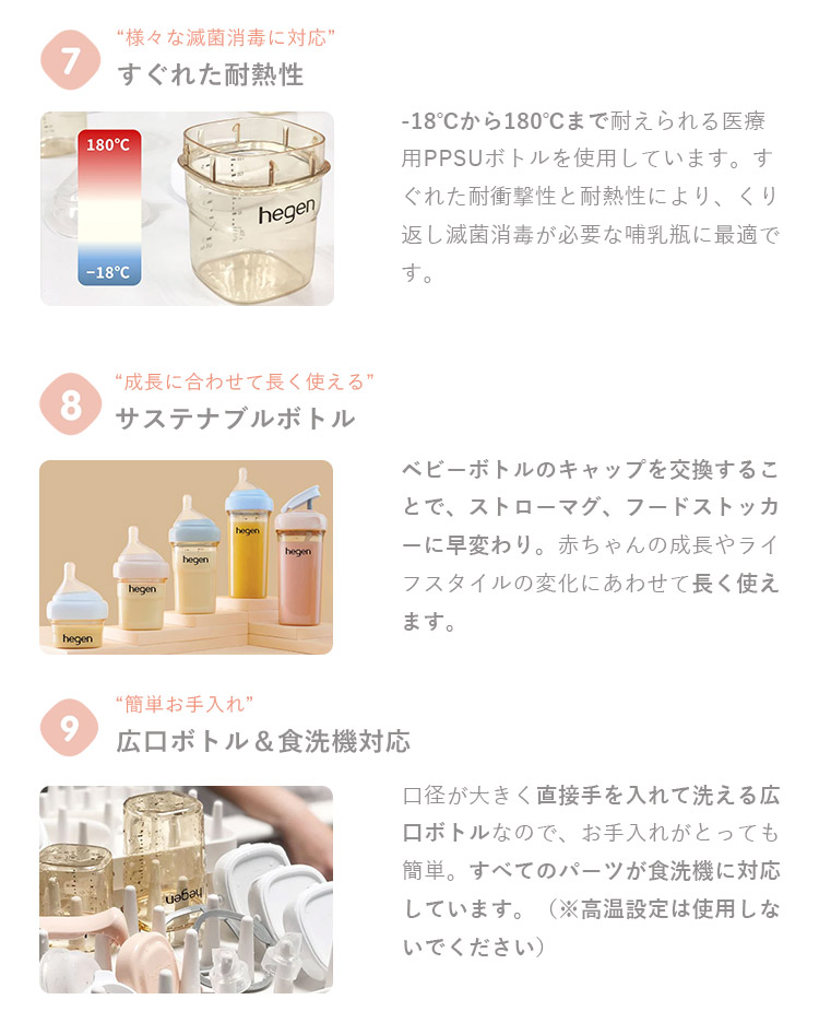 Hegenの哺乳瓶　搾乳機セット Hegenの哺乳瓶搾乳機セット