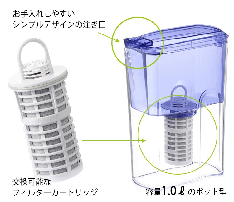 わんにゃん浄水器 ペット専用 浄水器 1リットル ポット型 /海外