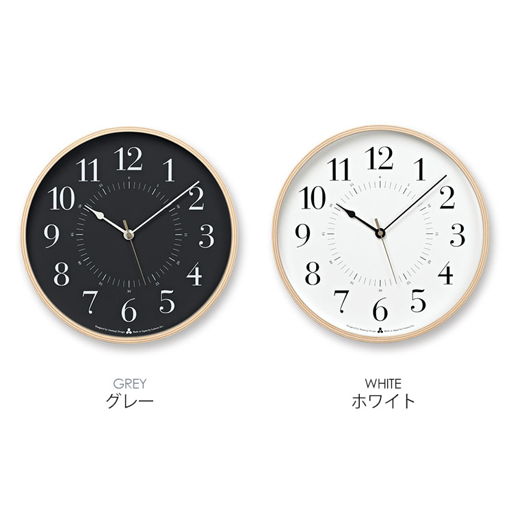 【美品】Lemnos GUGU レムノス 日本製 掛時計 粟辻デザイン emnos TOKI AWA13-05 AWATSUJIdesign 粟辻デザイン 直径254mm 電波時計