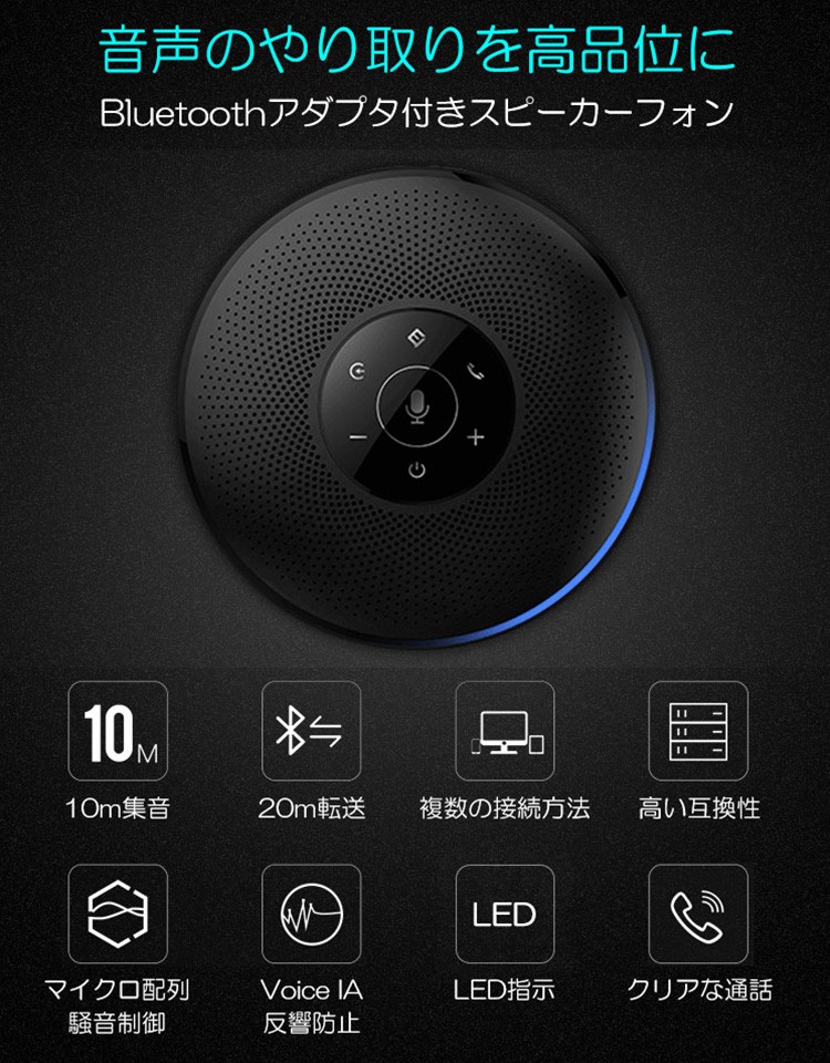 市場 eMeet 360度全方向集音 M2 最大15人まで対応 Maxスピーカーフォン エコー ノイズのキャンセリング マイクスピーカー USB  Dongle対応 Bluetooth 在宅勤務用