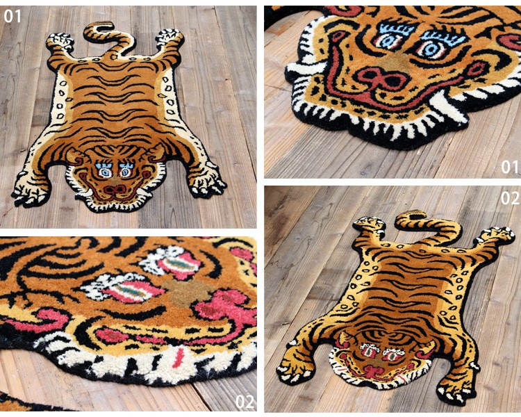 Mサイズ Tibetan Tiger Rug チベタンタイガーラグM W75×D130 331601M