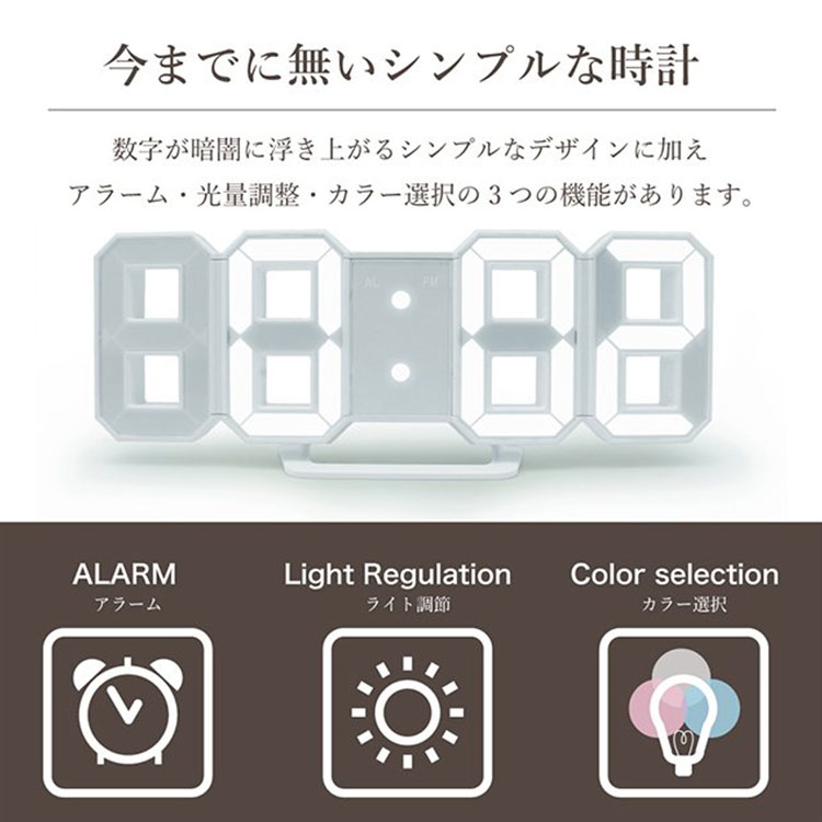 都内で CLOCK NUM 数字だけを表示するLEDデジタル時計 AC TZーNUM クリスマス