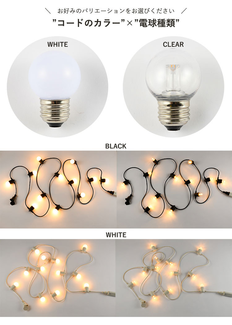 LED Stringlight 12bulb×5M LEDストリングライト12球×5M/スワン電器