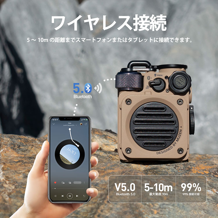 MUZEN Bluetoothスピーカー『Wild Mini 第２世代』 楽天市場】Wild Mini 第2世代 Bluetooth スピーカー デザート