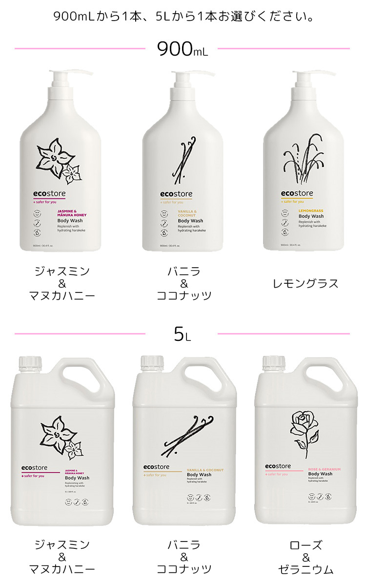 ecostore(エコストア) ボディウォッシュ ローズ＆ゼラニウム 5L - 口紅