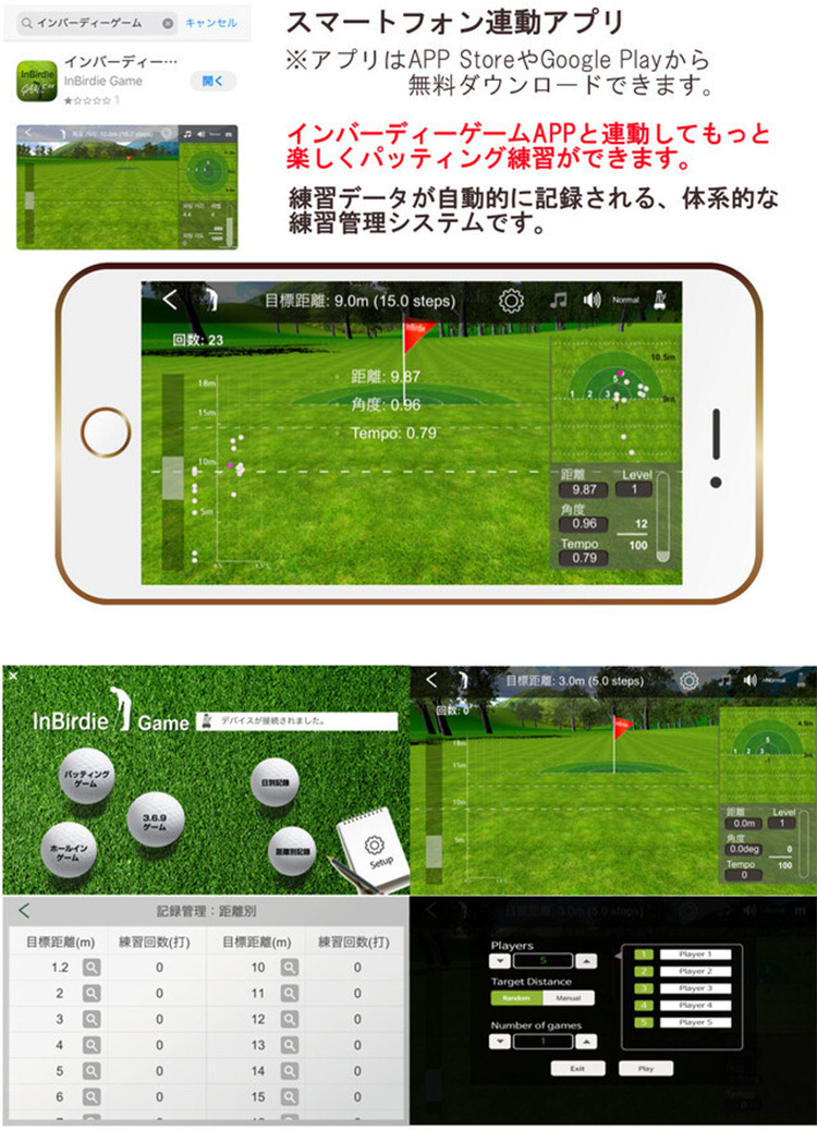 InBirdie TEMPO デジタルパッティングトレーナー　傷あり　中古品 Amazon | インバーディー(Inbirdie) TEMPO デジタルパッティング