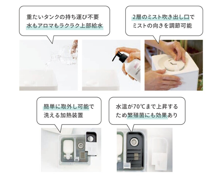 Amazon | KISHIMA 小型加湿器 超音波式 アロマディフューザー に