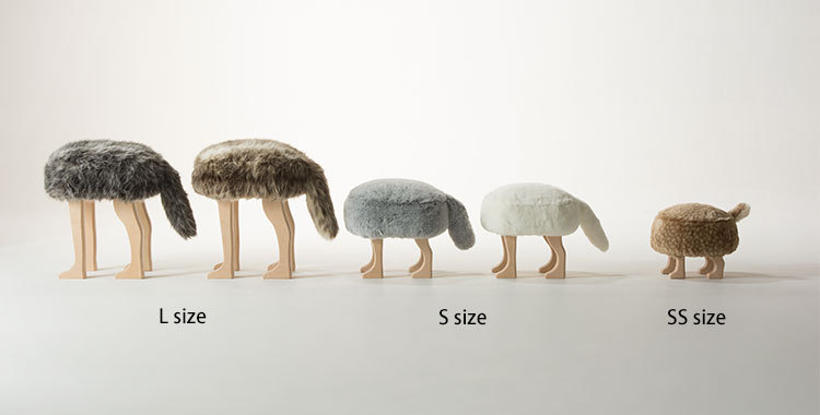 匠工芸 アニマルスツール L グレー ブラウン ANIMAL STOOL