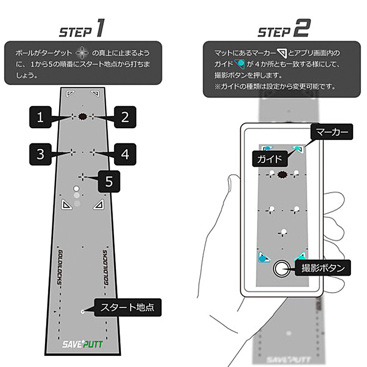 SAVE PUTT Practice Mat アプリ連動 パター練習マット