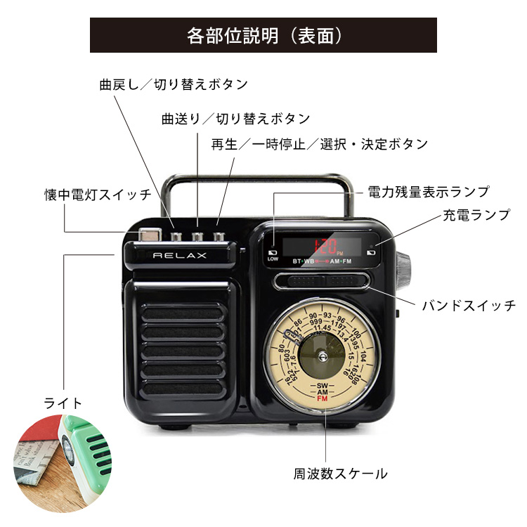 正規販売店 1台7役 RELAX Multi Retro Radio リラックス マルチレトロ 