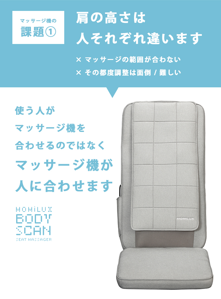 リラクゼーショングッズ MOMiLUX DMS-2001 GRAY DMS-2001 MOMiLUX ボディスキャンシートマッサージャー
