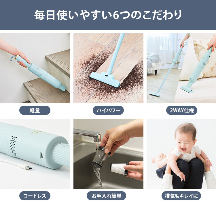 BRUNO ブルーノ スリム2WAYスティッククリーナー ネイビー 新品未使用 BRUNO スティッククリーナー 2WAY スリム USB充電式 （ ブルーノ