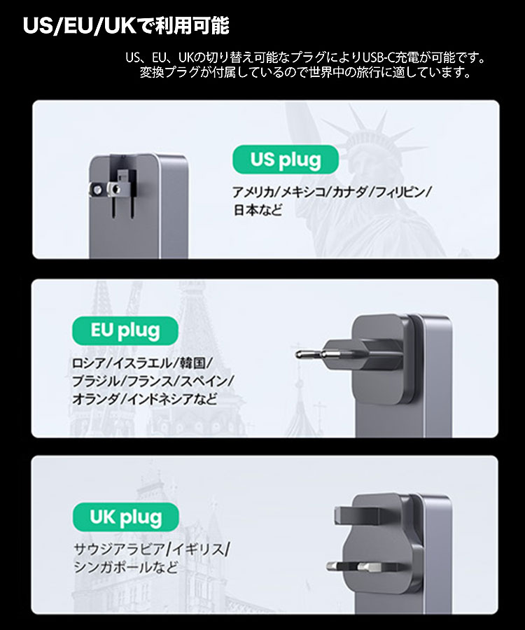 【14yum】ご購入ページ UGREEN UGREEN Nexode Pro 薄型急速充電器 65W GaN 25356｜2C1A 3
