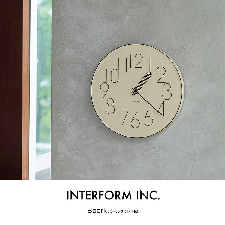 INTERFORM（インターフォルム） 壁掛け時計 Boork ボールク ウォール