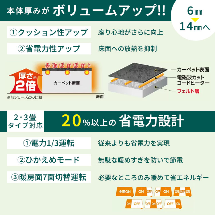 ゼンケン 電磁波99％カット ホットカーペット 2畳タイプ 本体のみ ZCB